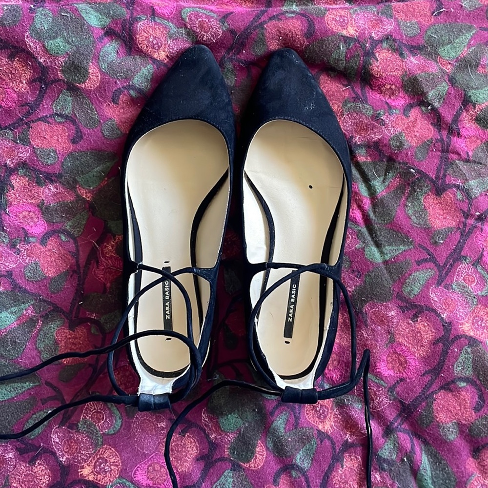 Zara Lace Up Ballet Flats